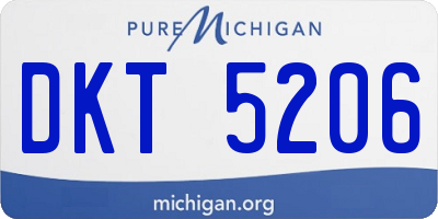 MI license plate DKT5206