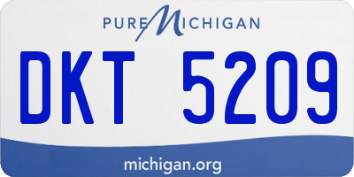 MI license plate DKT5209