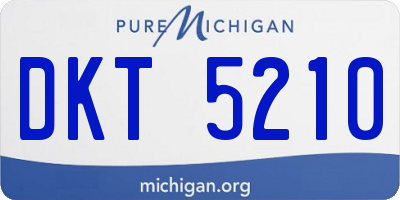 MI license plate DKT5210