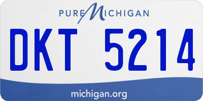 MI license plate DKT5214