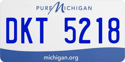 MI license plate DKT5218