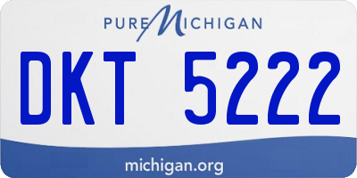 MI license plate DKT5222
