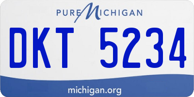 MI license plate DKT5234