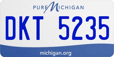 MI license plate DKT5235