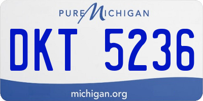 MI license plate DKT5236