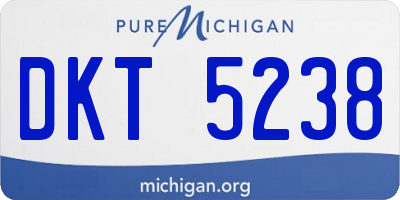 MI license plate DKT5238