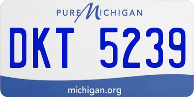MI license plate DKT5239