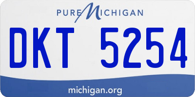 MI license plate DKT5254