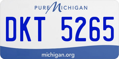 MI license plate DKT5265