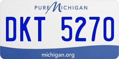 MI license plate DKT5270