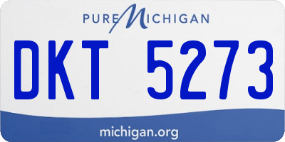 MI license plate DKT5273