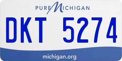 MI license plate DKT5274