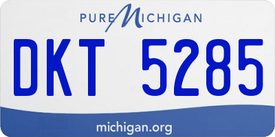 MI license plate DKT5285