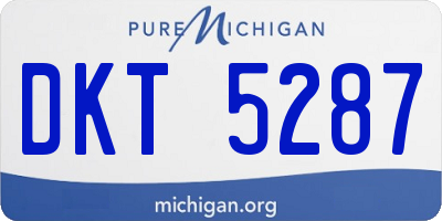 MI license plate DKT5287