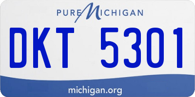 MI license plate DKT5301