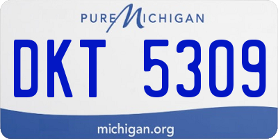 MI license plate DKT5309