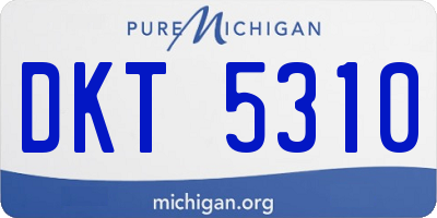 MI license plate DKT5310