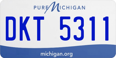 MI license plate DKT5311