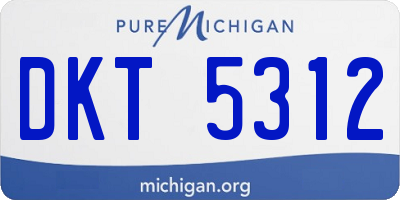 MI license plate DKT5312