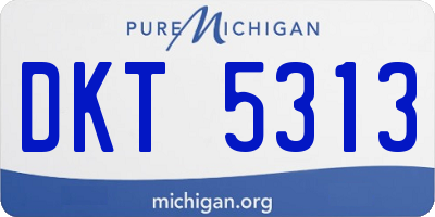 MI license plate DKT5313