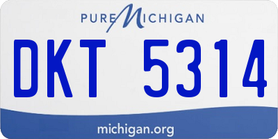 MI license plate DKT5314