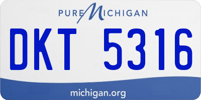 MI license plate DKT5316