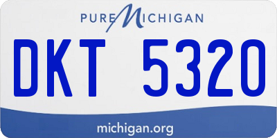 MI license plate DKT5320