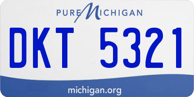 MI license plate DKT5321