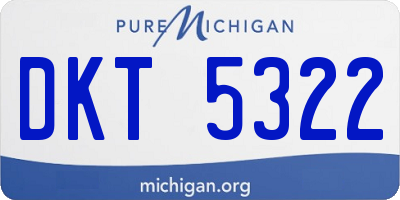 MI license plate DKT5322