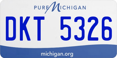 MI license plate DKT5326
