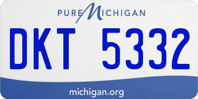 MI license plate DKT5332