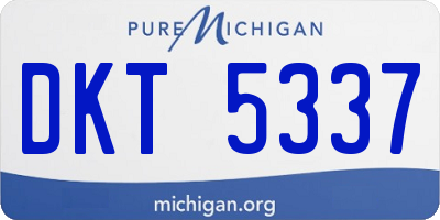 MI license plate DKT5337
