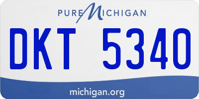 MI license plate DKT5340