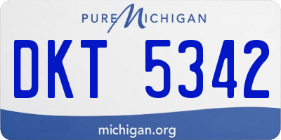 MI license plate DKT5342