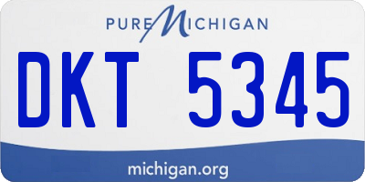MI license plate DKT5345