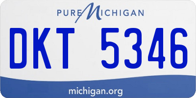 MI license plate DKT5346