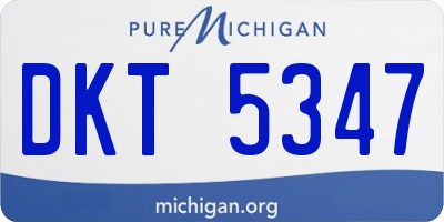 MI license plate DKT5347