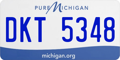 MI license plate DKT5348