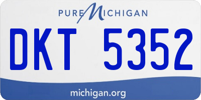 MI license plate DKT5352
