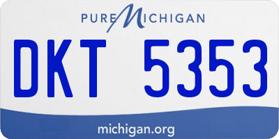 MI license plate DKT5353
