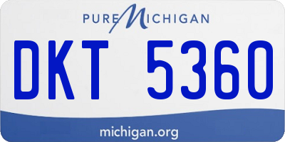 MI license plate DKT5360