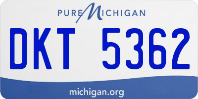 MI license plate DKT5362