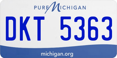 MI license plate DKT5363