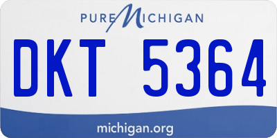 MI license plate DKT5364