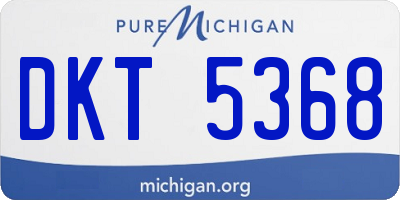MI license plate DKT5368
