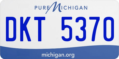 MI license plate DKT5370