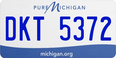 MI license plate DKT5372