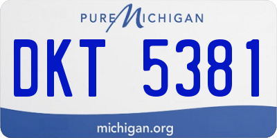 MI license plate DKT5381