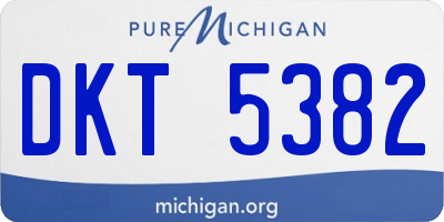 MI license plate DKT5382