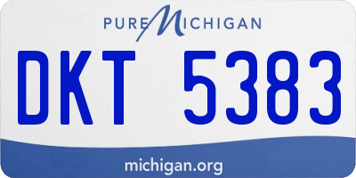 MI license plate DKT5383
